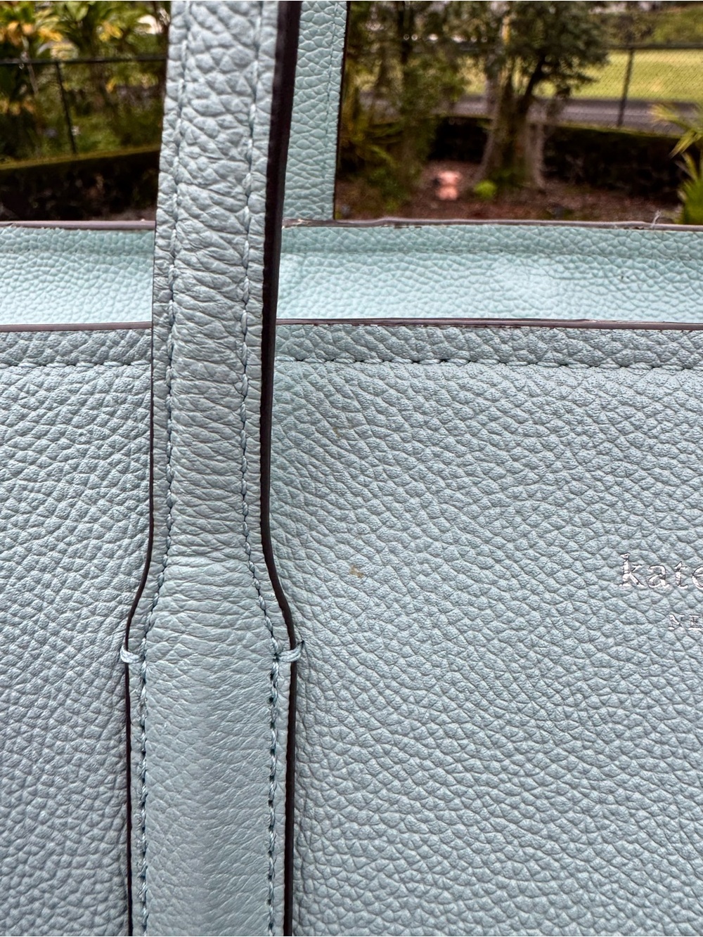 Kate Spade New York Blue Pebbled Leather Zip Tote Shoulder Bag - Picture 10 of 16